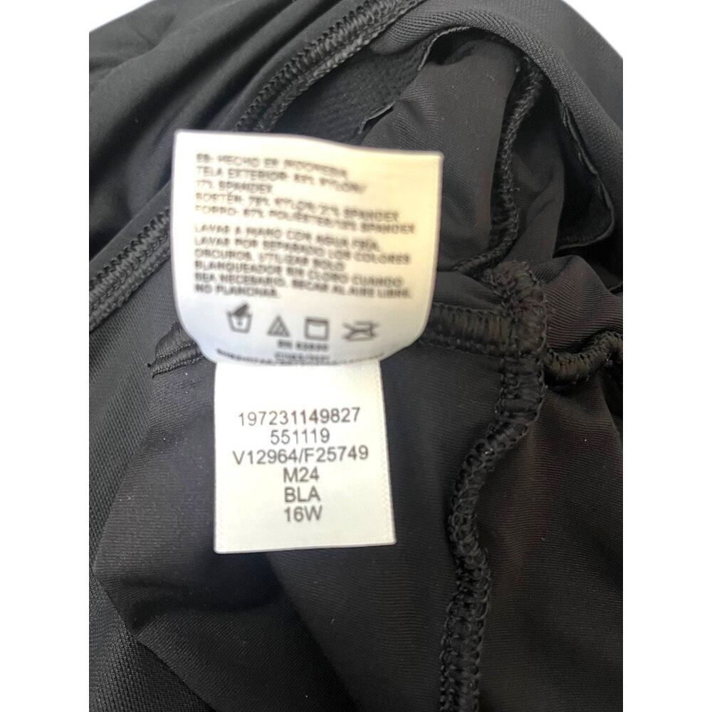 Lands End Wrap & Side Tie Swim Dress Swimsuit | 16W, Black - Picture 15 of 16